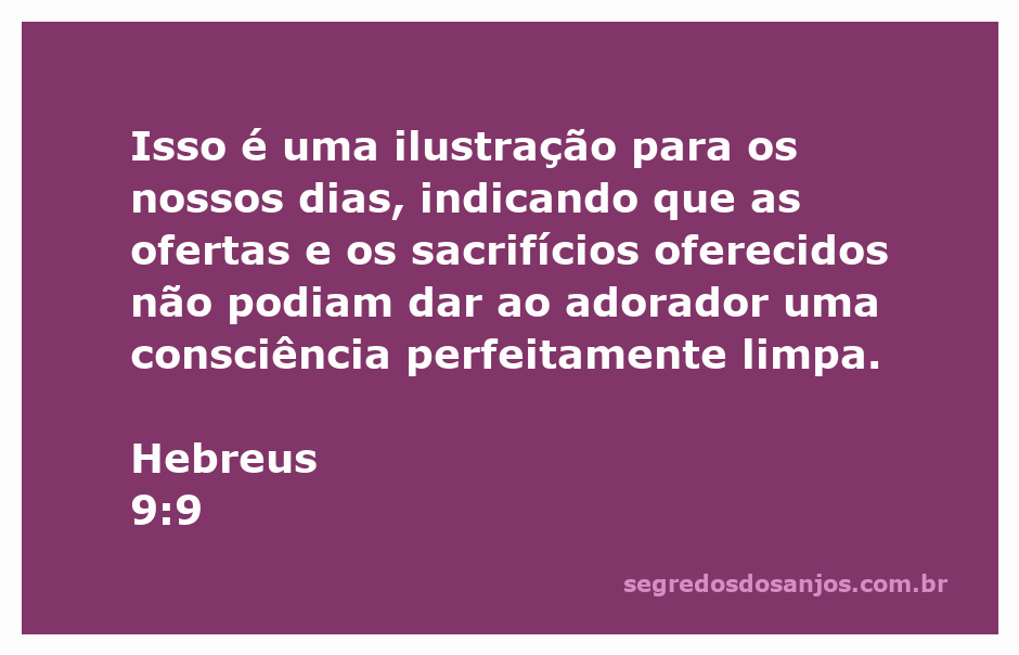 Imagem representativa da passagem de Hebreus 9:9, destacando a ilustração sobre ofertas e sacrifícios.