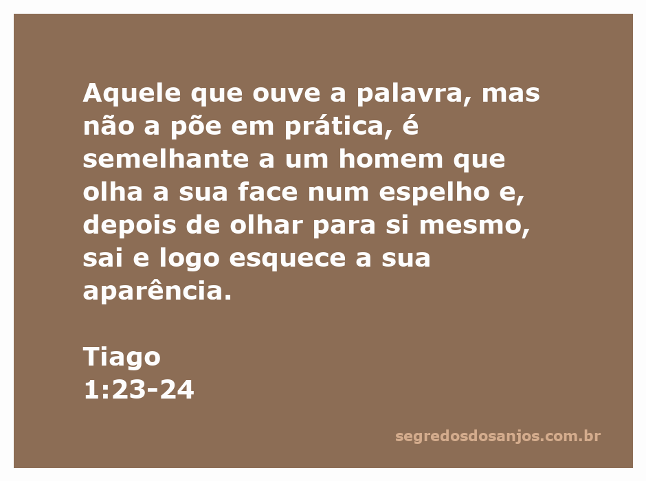 Ilustração de um homem olhando para seu reflexo em um espelho, simbolizando a importância de praticar a palavra de Deus.