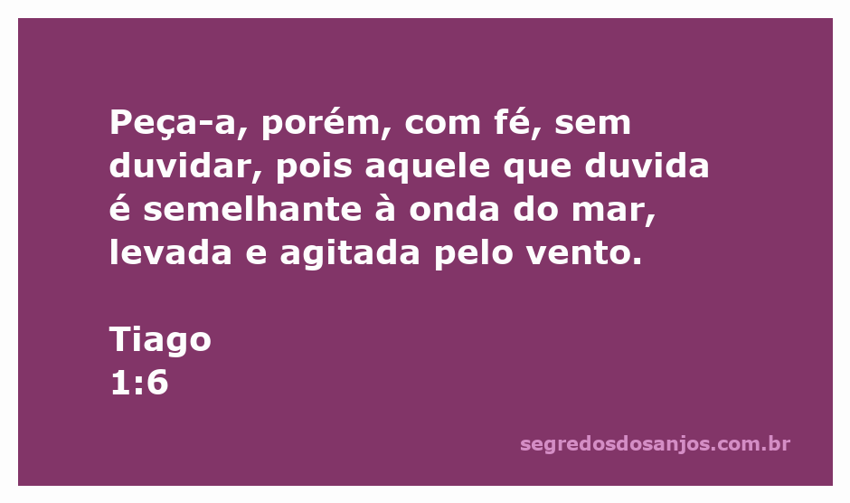 Ilustração de Tiago 1:6, representando a fé e a dúvida, com ondas do mar agitando-se ao vento.