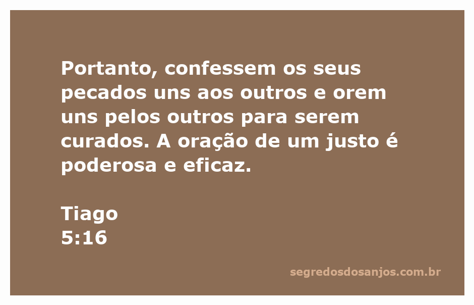 Imagem representativa do versículo Tiago 5:16 sobre confissão e oração entre os irmãos na fé.