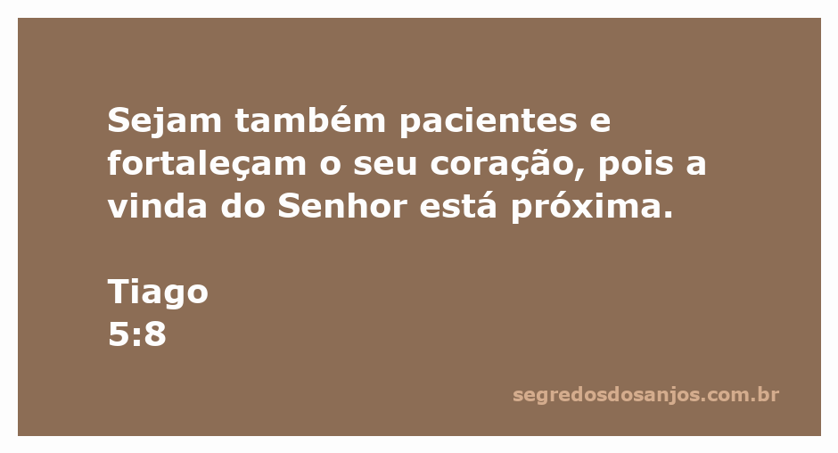 Imagem que ilustra a passagem de Tiago 5:8 sobre paciência e a vinda do Senhor.