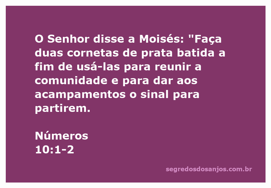 Imagem de duas cornetas de prata simbolizando a convocação da comunidade conforme Números 10:1-2.