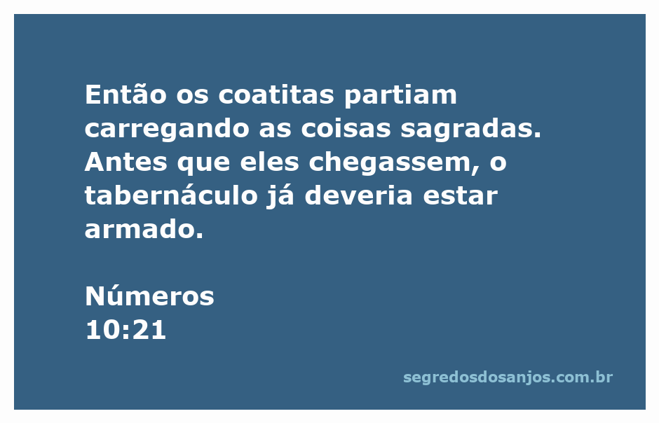 Os coatitas transportando as coisas sagradas do tabernáculo conforme descrito em Números 10:21.