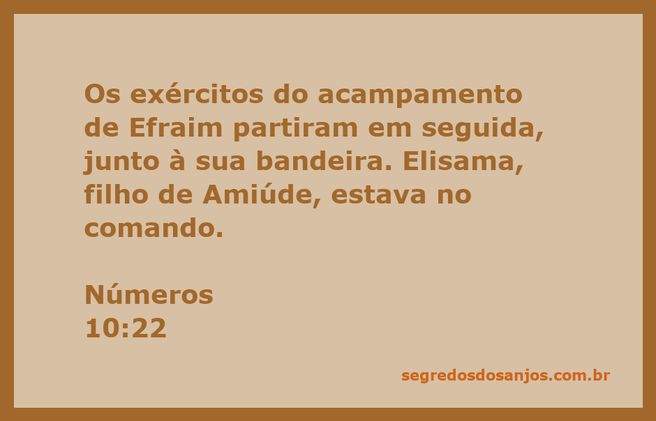Os exércitos de Efraim partindo sob a bandeira, com Elisama filho de Amiúde no comando.