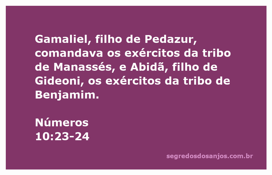 Representação de Gamaliel e Abidã liderando os exércitos das tribos de Manassés e Benjamim, respectivamente.
