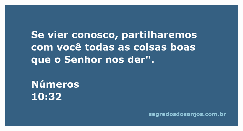 Imagem que ilustra a passagem bíblica de Números 10:32 sobre a partilha das bênçãos do Senhor