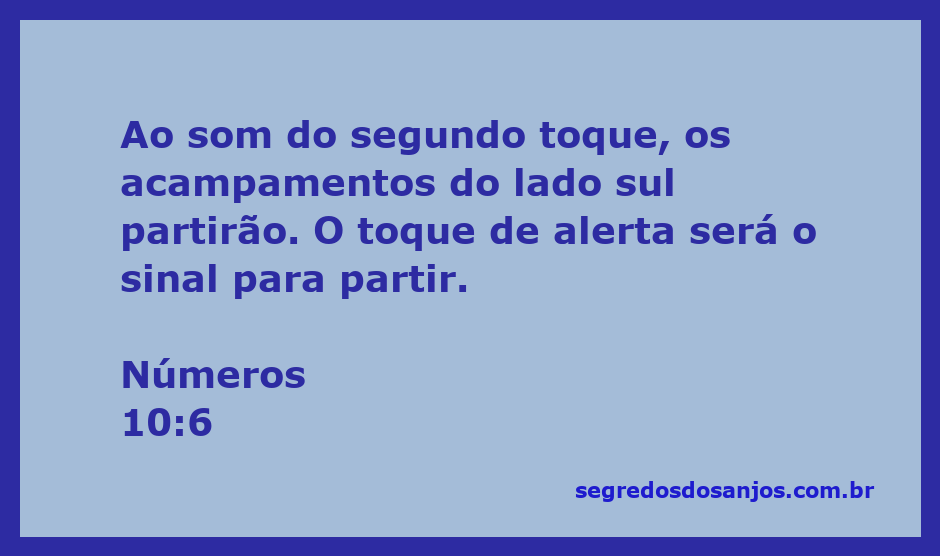 Imagem representando a partida dos acampamentos do lado sul conforme o segundo toque do chifre, simbolizando a obediência ao aviso divino.