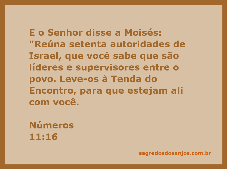 Moisés reunindo setenta autoridades de Israel na Tenda do Encontro.