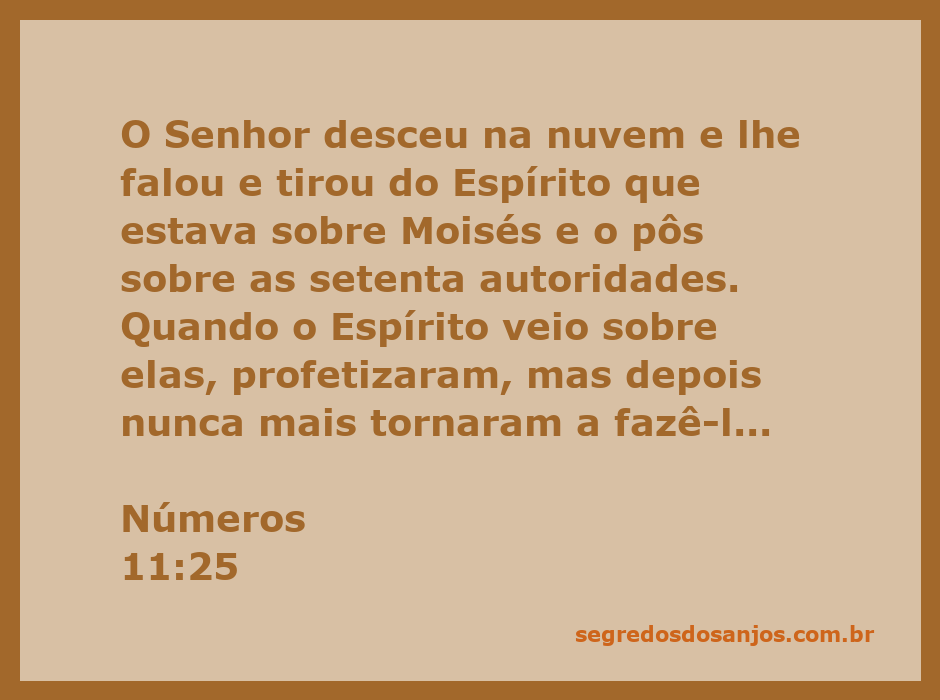 Representação artística de Moisés recebendo o Espírito do Senhor, enquanto as setenta autoridades profetizam.