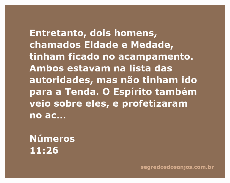 Eldade e Medade profetizando no acampamento conforme descrito em Números 11:26.