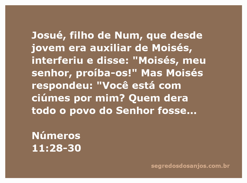 Moisés e Josué discutindo sobre a profecia e o Espírito do Senhor no acampamento de Israel.
