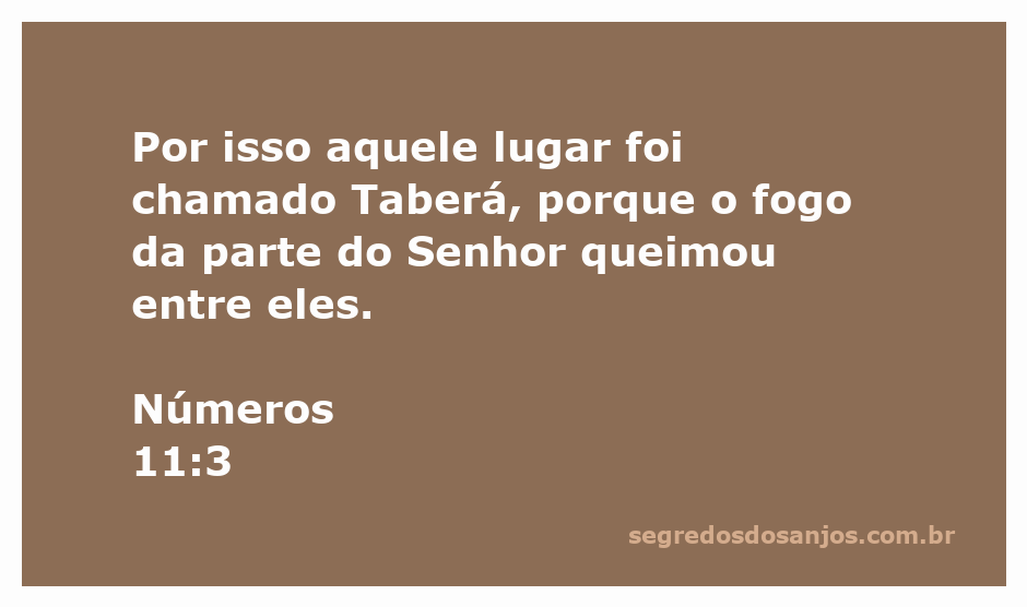 Representação do local Taberá onde o fogo do Senhor queimou entre o povo de Israel.