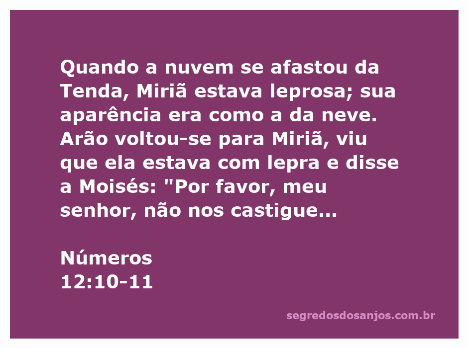 Miriã com lepra, símbolo de castigo divino, enquanto Arão se volta para Moisés em busca de ajuda.