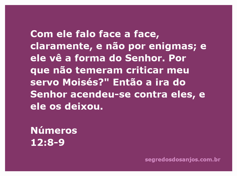 Deus falando diretamente com Moisés, destacando a relação única entre eles.