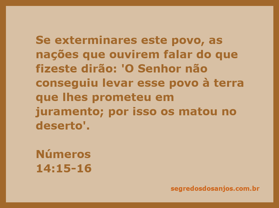 Uma representação artística da passagem bíblica Números 14:15-16, destacando a preocupação de Moisés com o povo de Israel e a reputação de Deus entre as nações.
