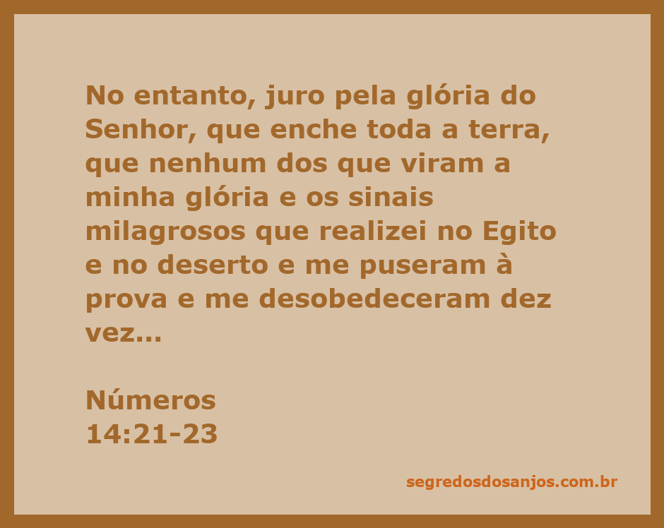 Imagem inspiradora representando a passagem de Números 14:21-23 sobre a glória do Senhor e a desobediência do povo