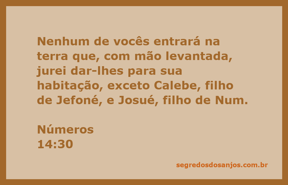 Imagem representativa da passagem bíblica Números 14:30, destacando Calebe e Josué.