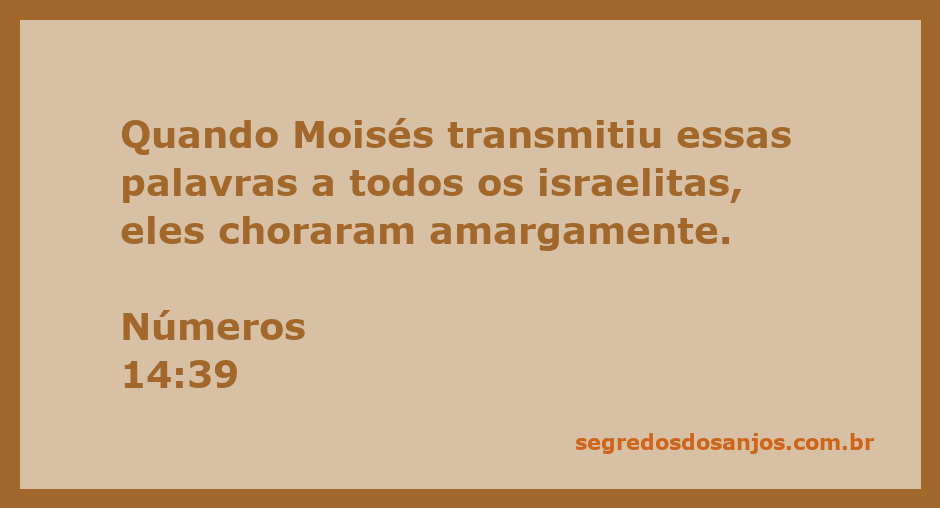 Imagem de Moisés comunicando a mensagem aos israelitas, que choram amargamente em resposta.