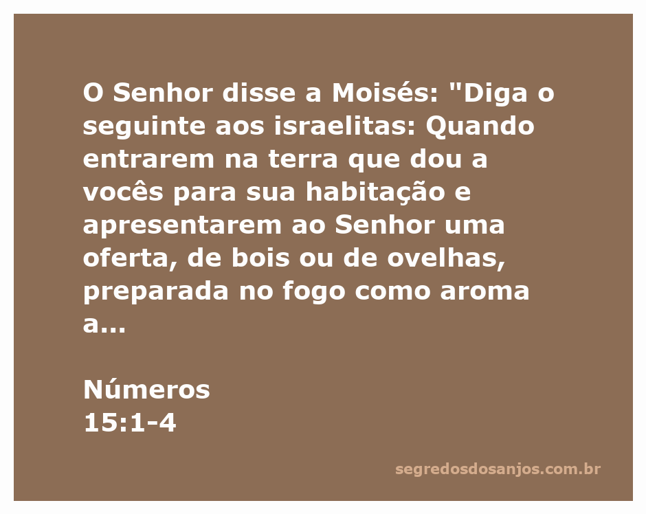 Ilustração de uma oferta de bois e ovelhas sendo apresentada ao Senhor, conforme Números 15:1-4.