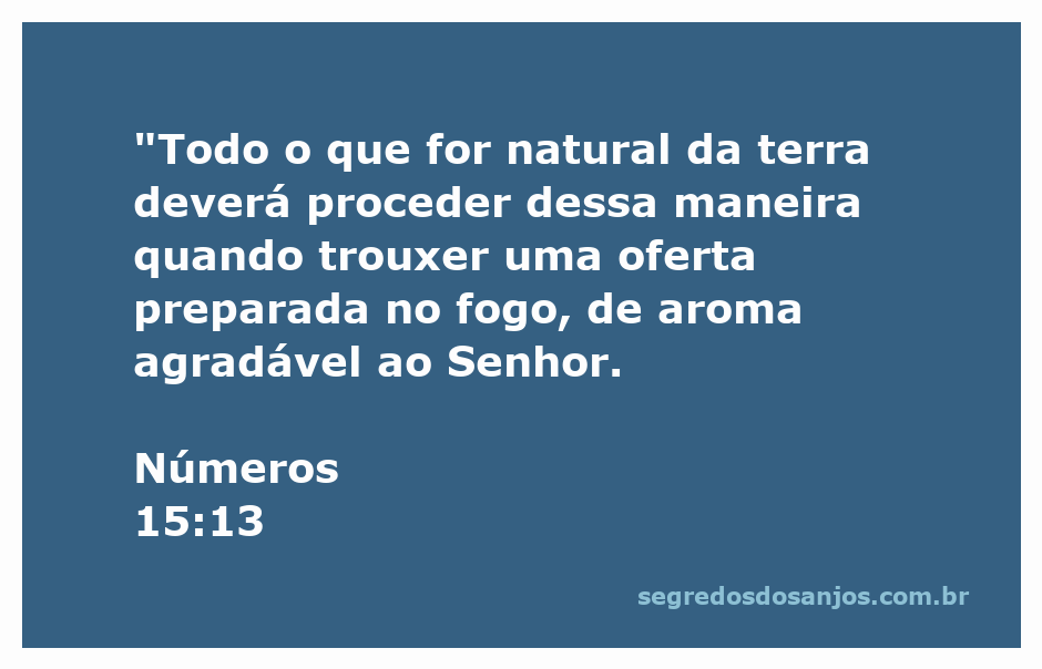 Imagem representativa da oferta que agrada a Deus segundo Números 15:13.