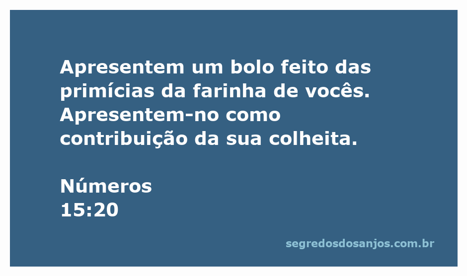 Imagem de um bolo feito com farinha, simbolizando a oferta das primícias.