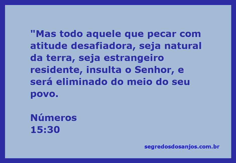 Ilustração do versículo Números 15:30 sobre o pecado e a desobediência a Deus.