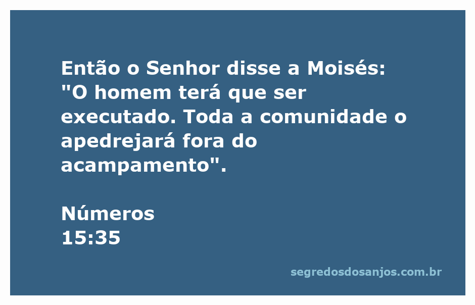 Cena de Moisés recebendo a ordem de Deus sobre a punição na comunidade israelita.