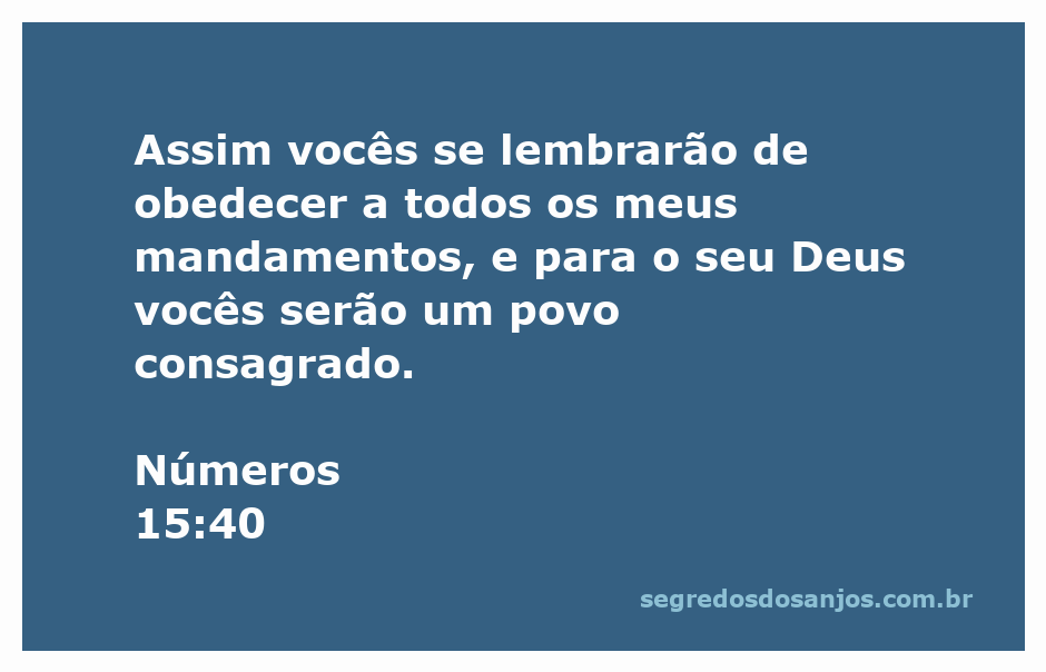 Imagem representativa da passagem bíblica de Números 15:40, enfatizando a obediência aos mandamentos de Deus.