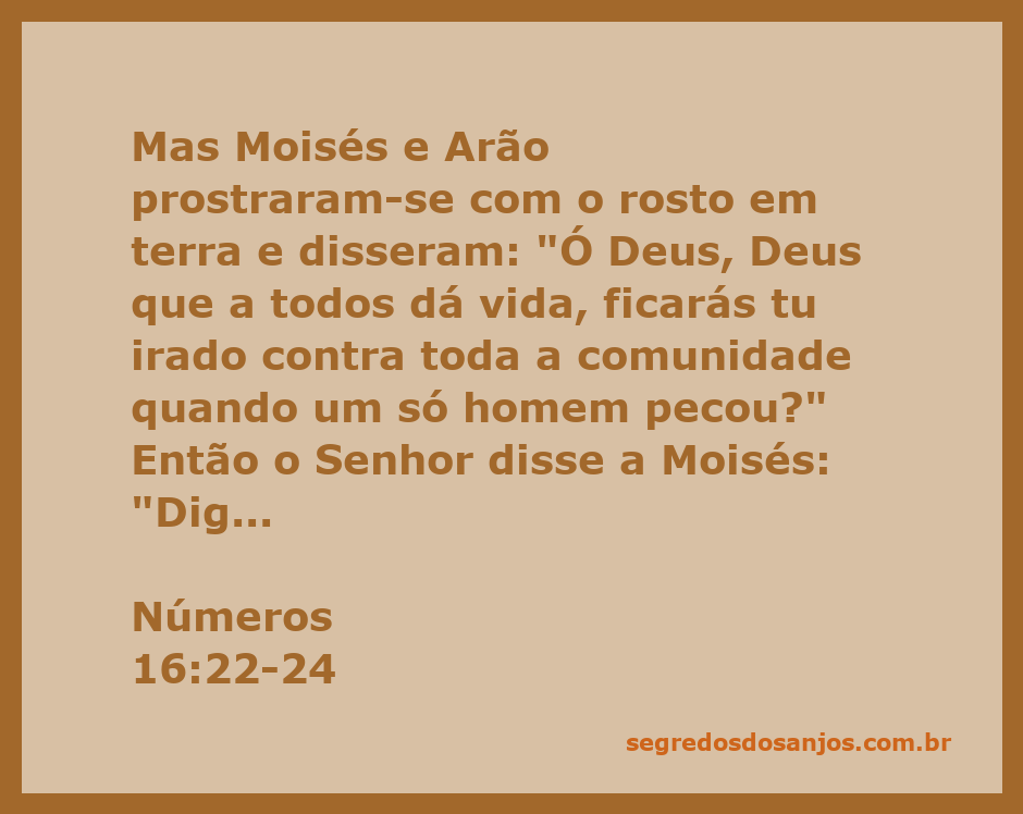 Moisés e Arão se prostram em oração diante de Deus, pedindo clemência pela comunidade.