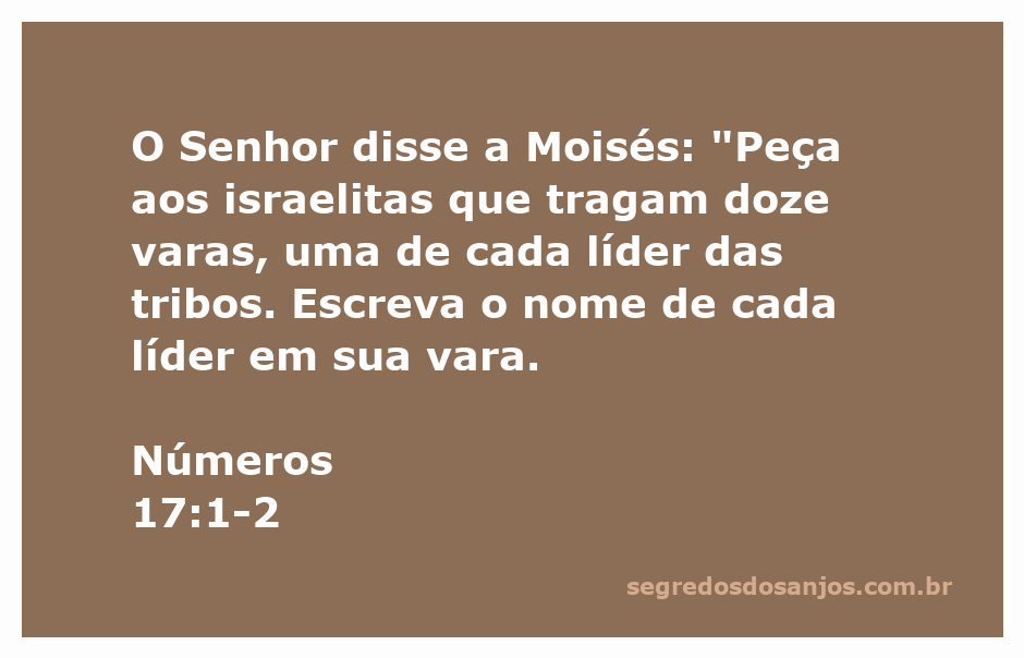 Imagem representativa das doze varas com os nomes dos líderes das tribos de Israel.