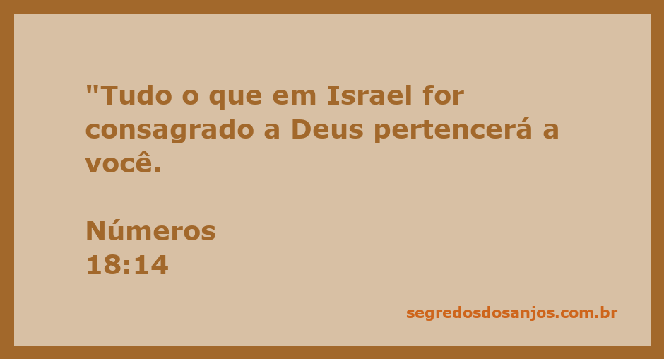Imagem representativa do versículo Números 18:14, destacando a consagração a Deus