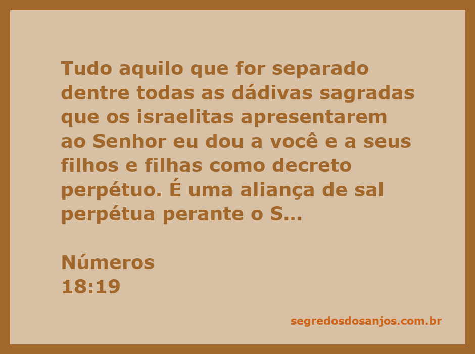 Imagem representativa da aliança sagrada entre Deus e os israelitas conforme Números 18:19.