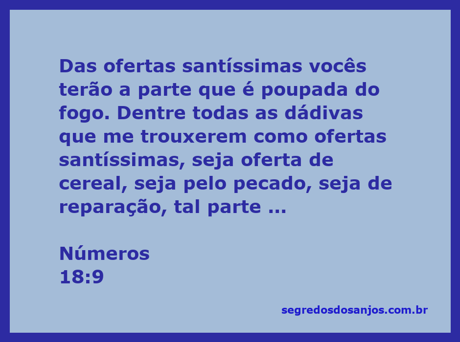 Imagem representativa das ofertas santíssimas mencionadas em Números 18:9, destacando a importância da parte que pertence aos sacerdotes.