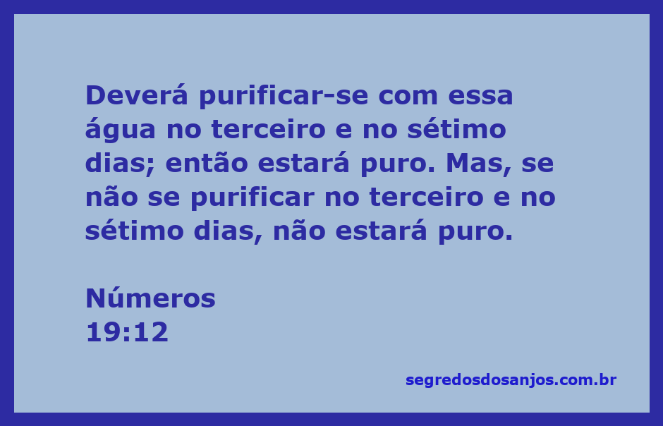 Ilustração representando a purificação de acordo com Números 19:12, enfatizando a importância dos dias de purificação.