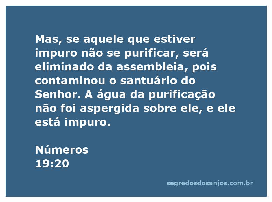 Imagem representativa da purificação e da importância da santidade no santuário do Senhor, baseada em Números 19:20.