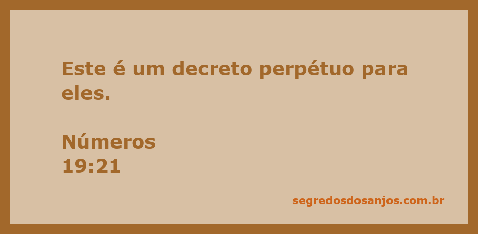 Imagem representativa do decreto perpétuo contido em Números 19:21 da Bíblia.