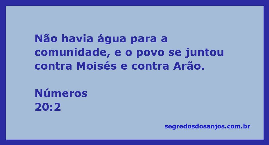 Ilustração da escassez de água entre a comunidade de Israel no deserto, mostrando o povo reunido em protesto contra Moisés e Arão.