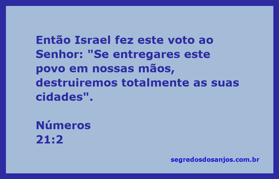 Israel fazendo um voto ao Senhor para derrotar seus inimigos.