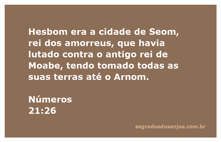 Mapa antigo mostrando a cidade de Hesbom e a batalha entre Seom, rei dos amorreus, e o rei de Moabe.
