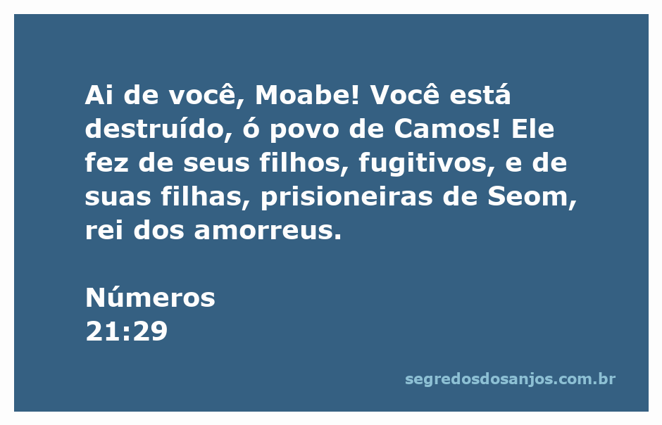 Ilustração da passagem bíblica Números 21:29, mostrando a destruição do povo de Moabe e a captura de seus filhos e filhas.