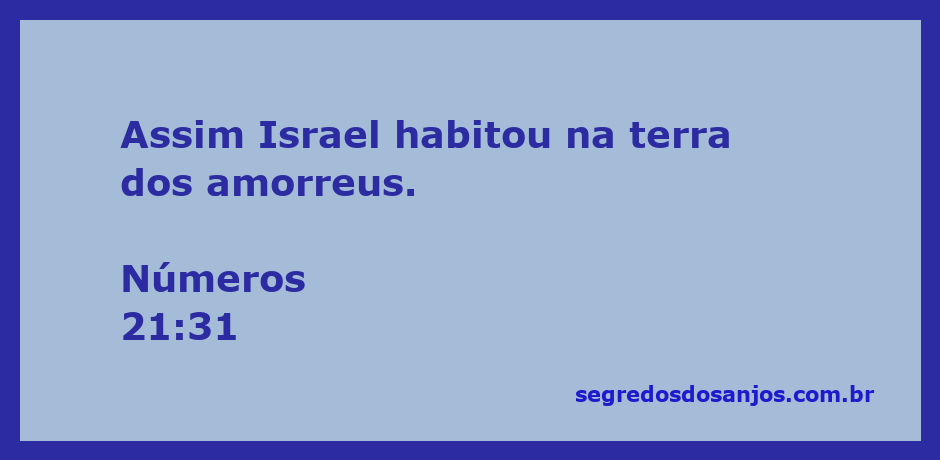 Mapa mostrando a habitação de Israel na terra dos amorreus conforme Números 21:31.