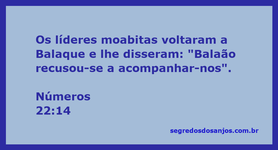 Líderes moabitas relatando a Balaque sobre a recusa de Balaão em acompanhá-los.
