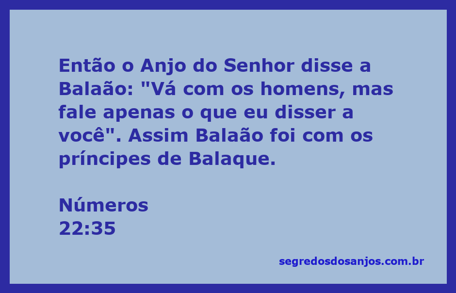 Balaão conversando com o Anjo do Senhor sobre a missão que deve cumprir.