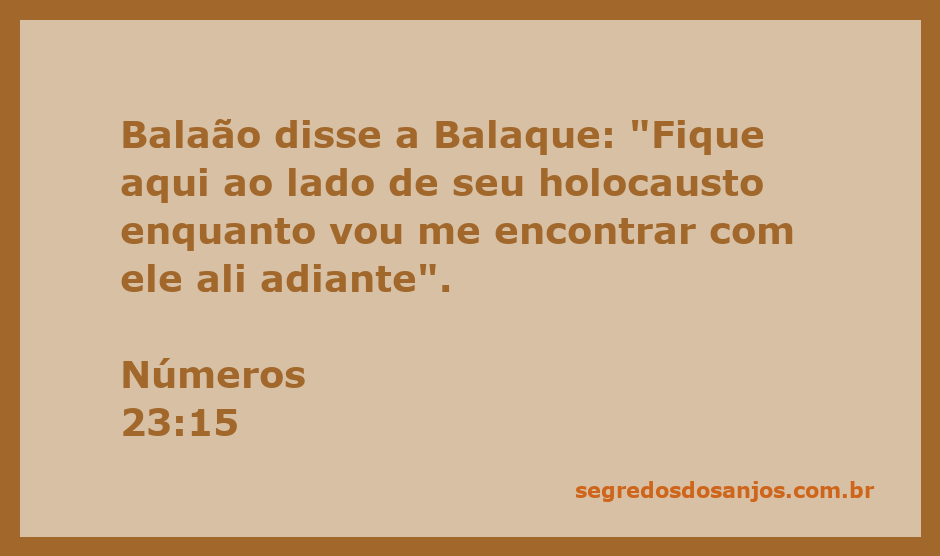 Balaão se preparando para encontrar Deus enquanto Balaque observa seu holocausto.