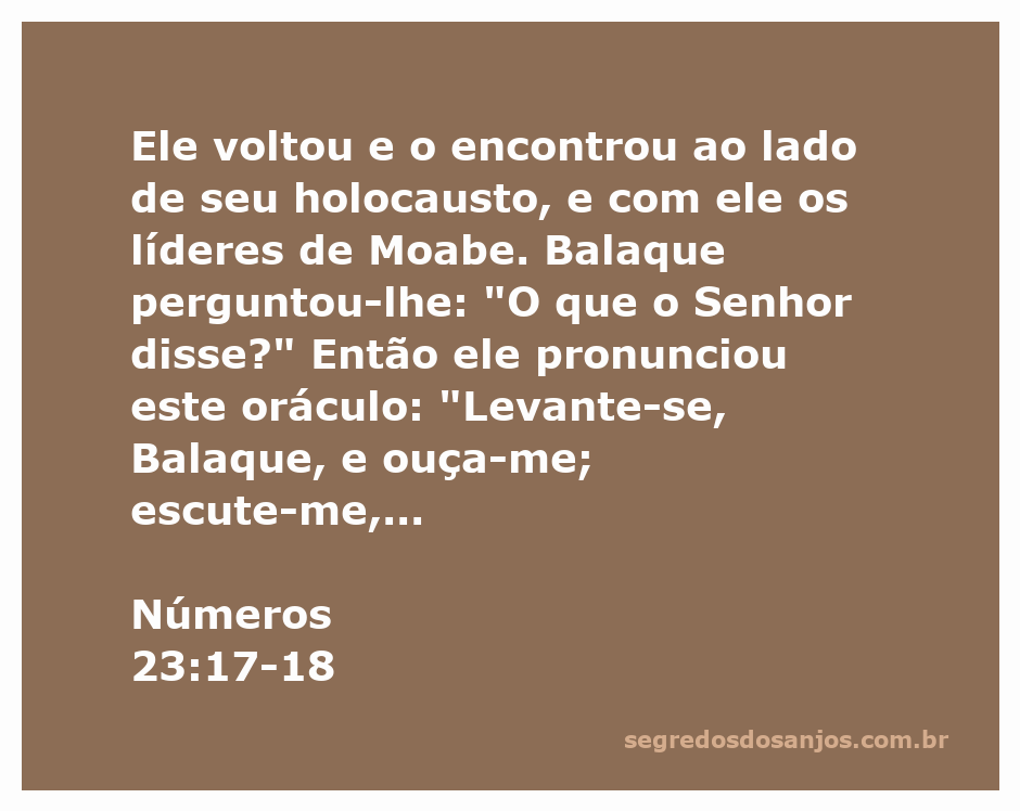 Balaque e os líderes de Moabe ouvindo o oráculo de um profeta em Números 23:17-18.