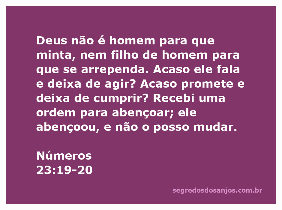 Imagem representativa da passagem bíblica Números 23:19-20, destacando a fidelidade de Deus nas Suas promessas.