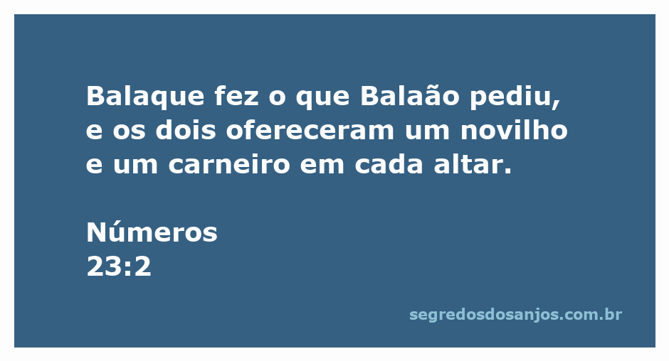 Balaque e Balaão oferecendo um novilho e um carneiro em altares