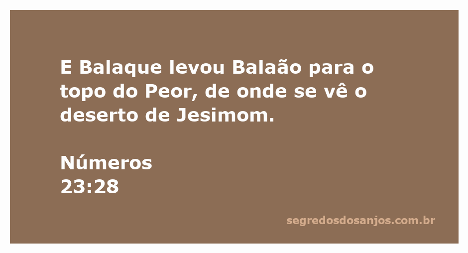 Balaque mostrando a Balaão o deserto de Jesimom do topo do Peor