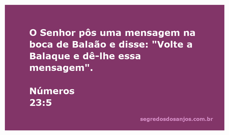 Balaão recebe a mensagem de Deus para Balaque