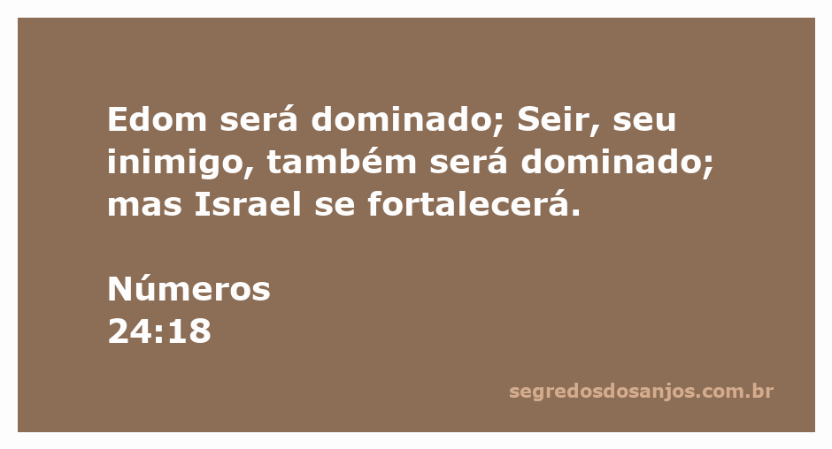 Representação da profecia sobre a dominação de Edom e Seir, com Israel se fortalecendo.